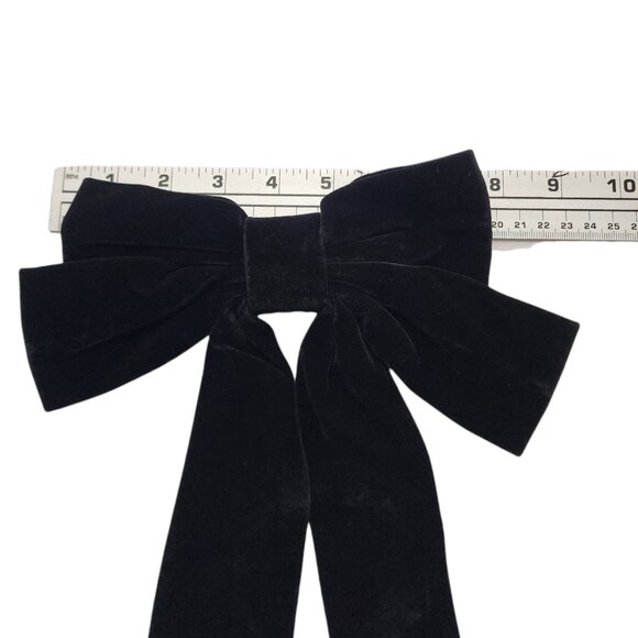 Commense large Black Hair Bow with Long Tail Black Bow Hair Clip with Metal Clip - Picture 2 of 7